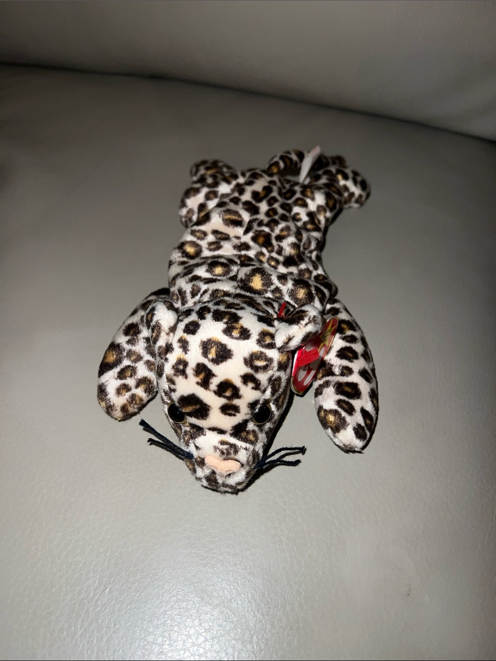 Ty Leopard Print Beanie Baby - White, Brown & Black